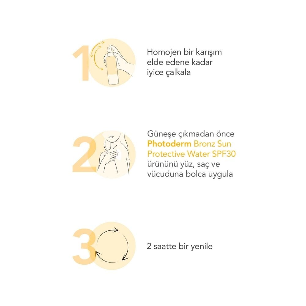 Bioderma Photoderm Bronz Sun Protective Water SPF30 - Bronzlaştırıcı Güneş Koruyucu 200ml - Melori