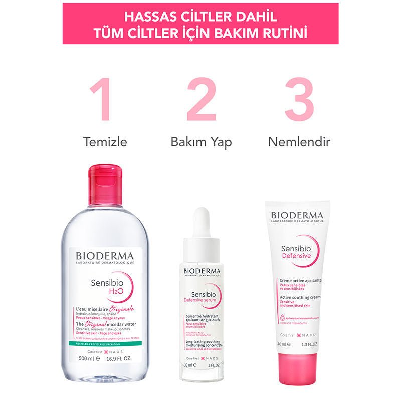Bioderma Sensibio H2O Yüz ve Makyaj Temizleme Suyu 500 ml - Melori
