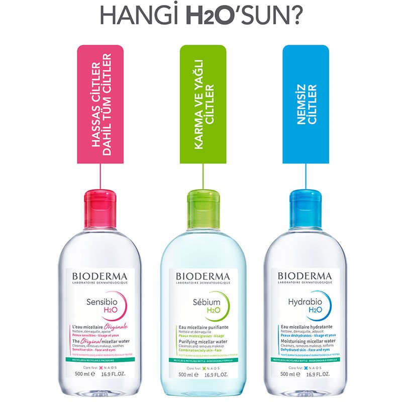 Bioderma Sensibio H2O Yüz ve Makyaj Temizleme Suyu 500 ml - Melori