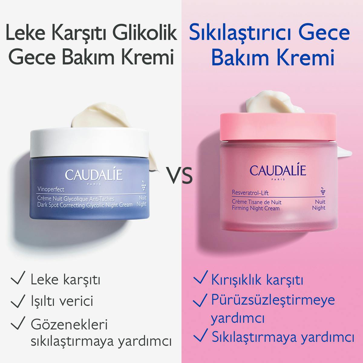 Caudalie Resveratrol Lift Sıkılaştırıcı Etkili Gece Bakım Kremi 50 ml - Melori