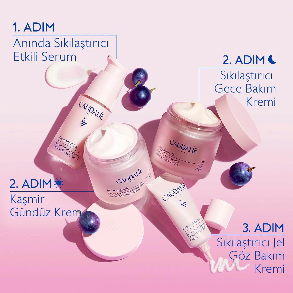 Caudalie Resveratrol Lift Sıkılaştırıcı Etkili Gece Bakım Kremi - Yedek Kapsül 50 ml - Melori