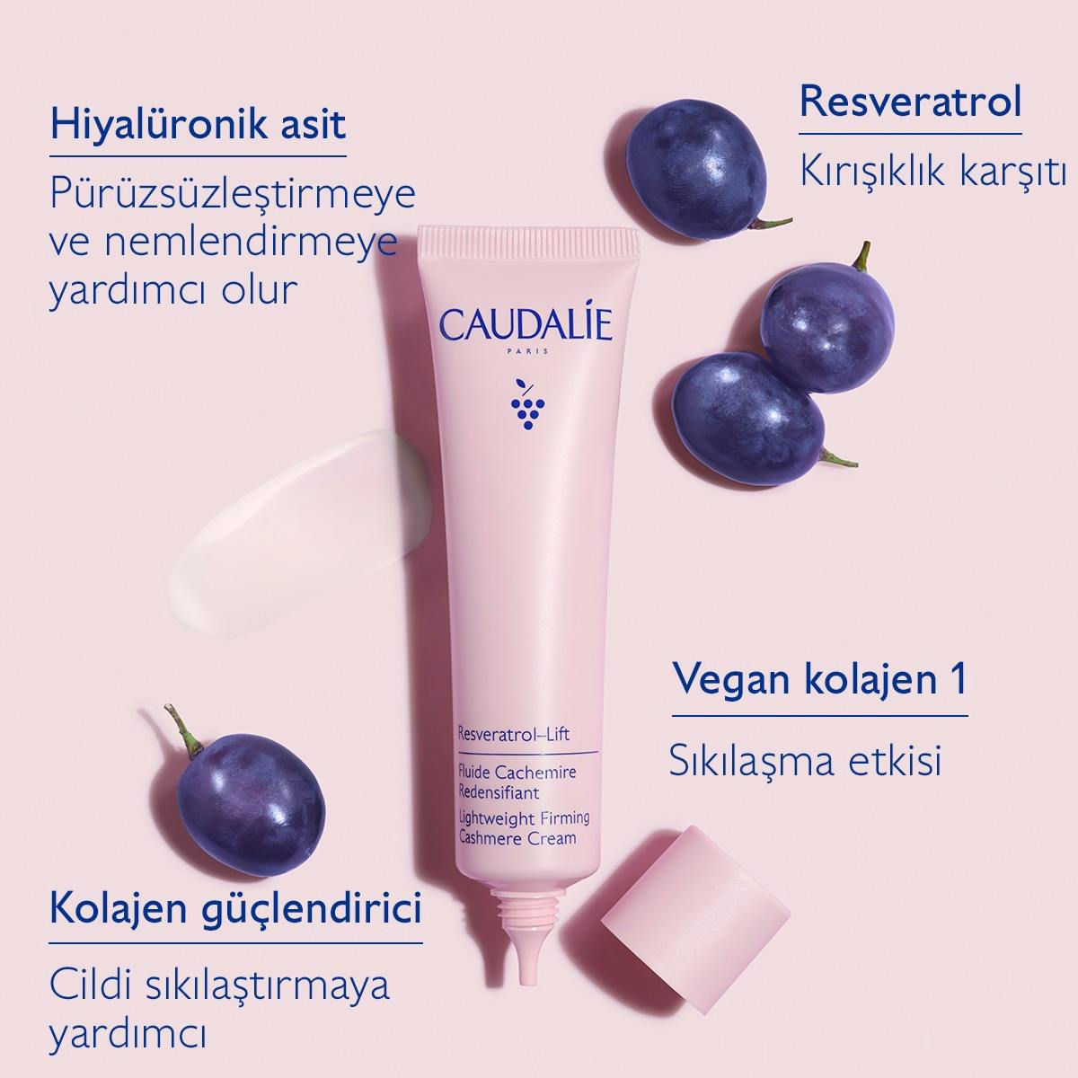 Caudalie Resveratrol Lift Sıkılaştırıcı Etkili Hafif Dokulu Kaşmir Gündüz Bakım Kremi 40 ml - Melori