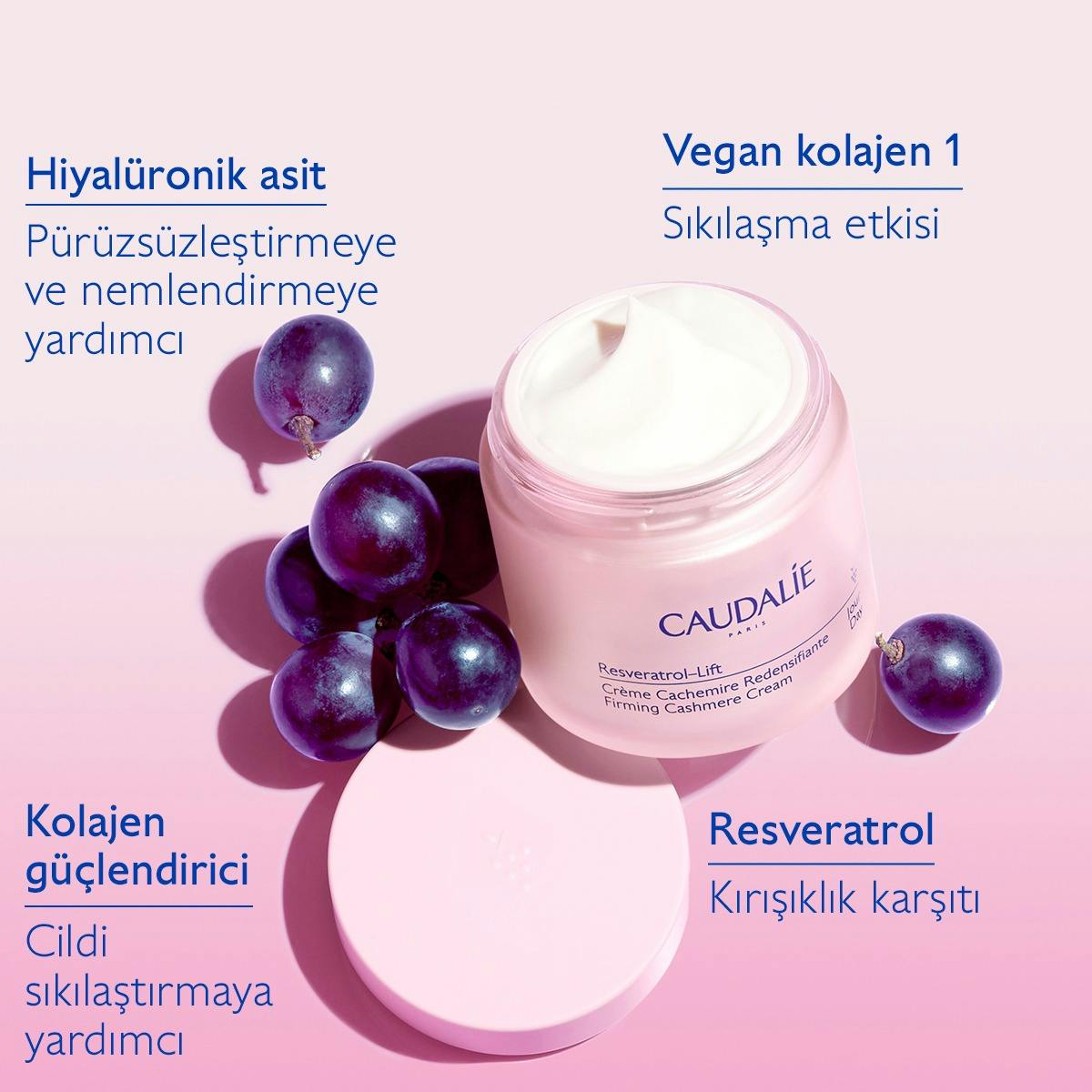 Caudalie Resveratrol Lift Sıkılaştırıcı Kaşmir Gündüz Bakım Kremi 50 ml - Melori