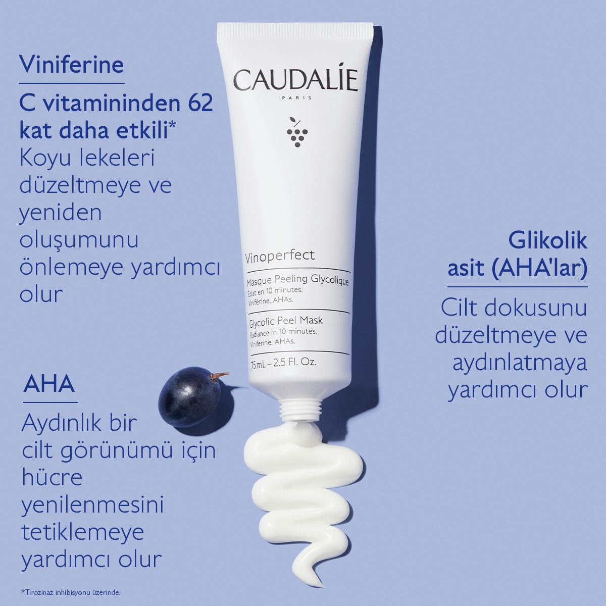 Caudalie Vinoperfect Leke Karşıtı ve Işıltı Verici Glikolik Maske 75 ml - Melori