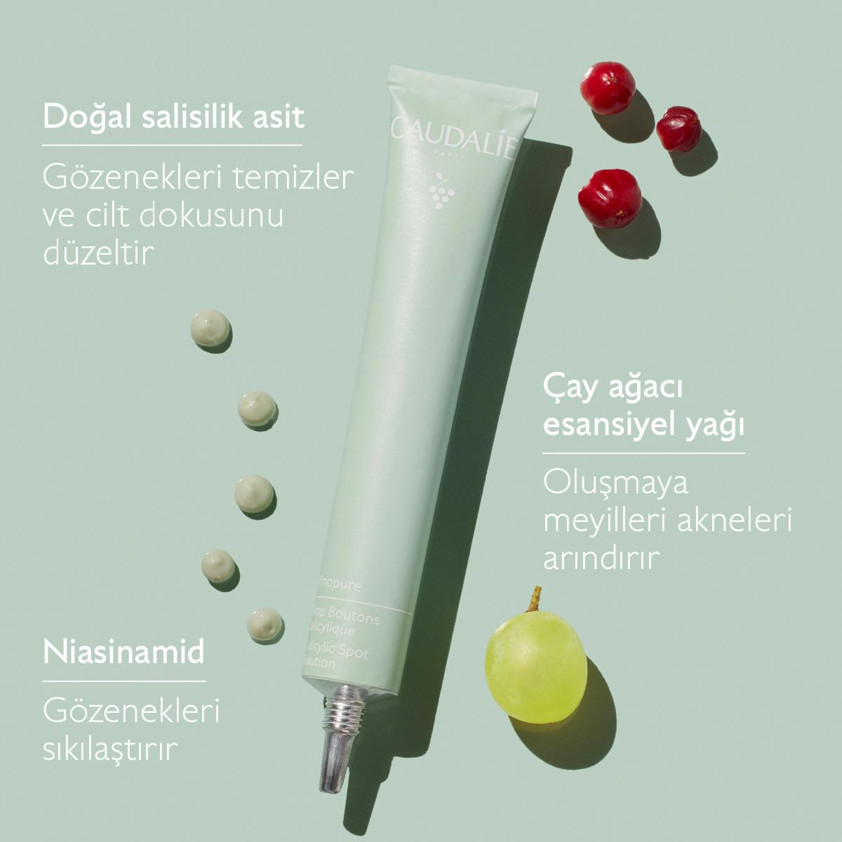 Caudalie Vinopure Düzensiz Ciltler İçin Salisilik Krem 15 ml - Melori