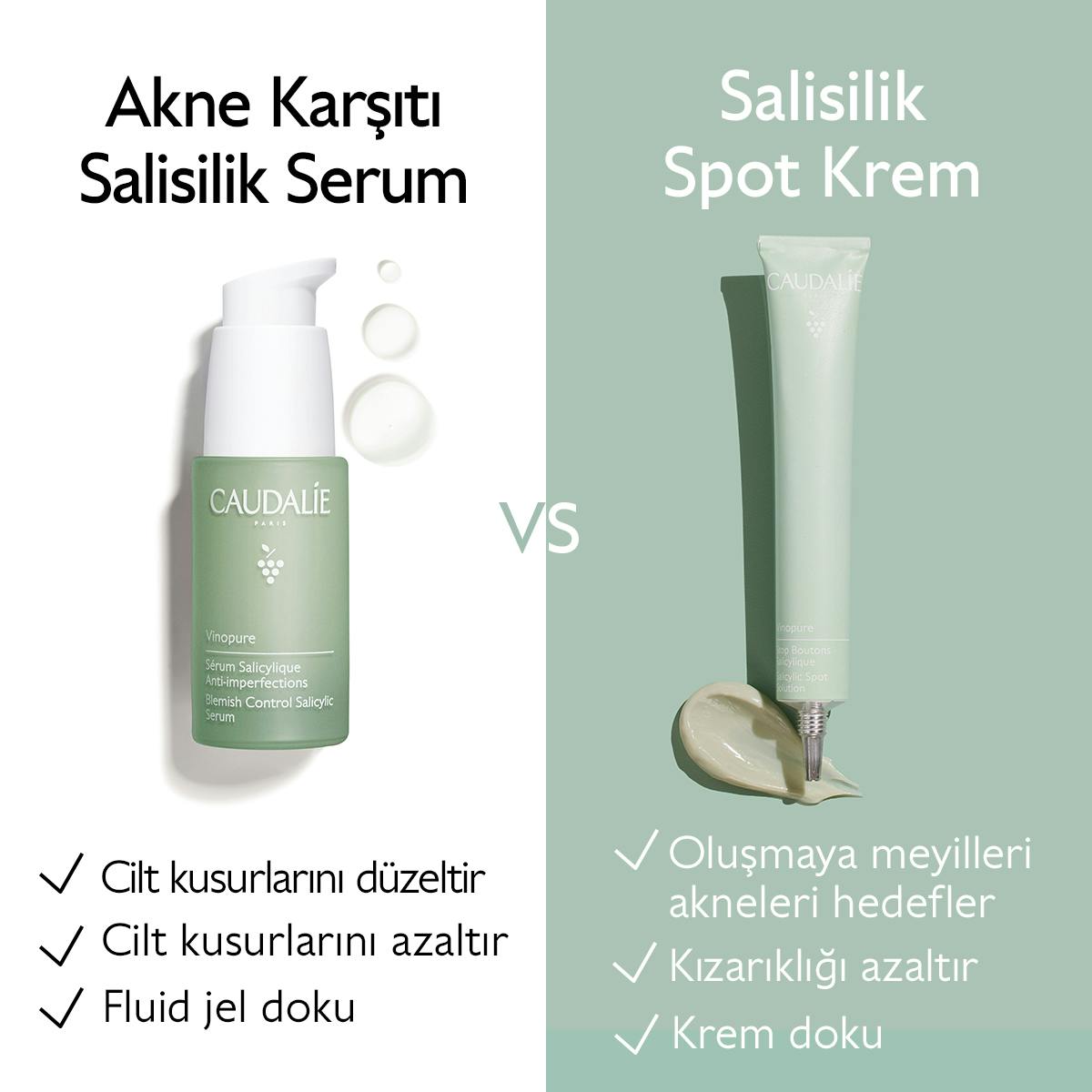 Caudalie Vinopure Düzensiz Ciltler İçin Salisilik Krem 15 ml - Melori