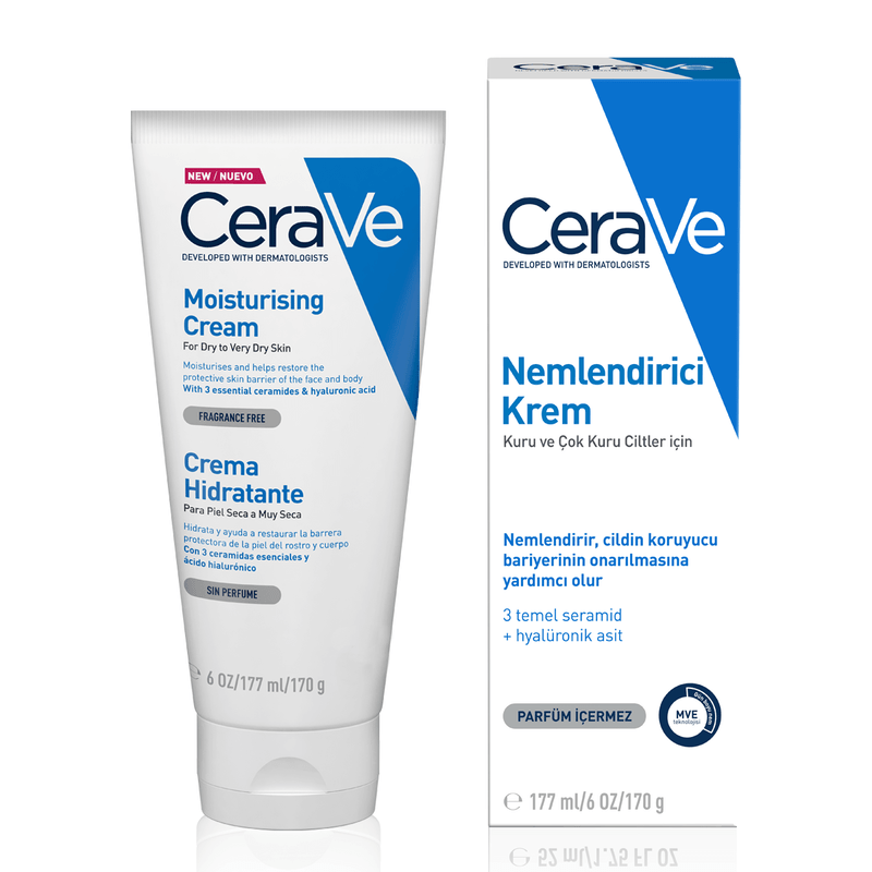 Cerave Nemlendirici Yüz Ve Vücut Kremi - Kuru Ciltler İçin Seramid Ve Hyalüronik Asit İçerikli 177 ml - Melori
