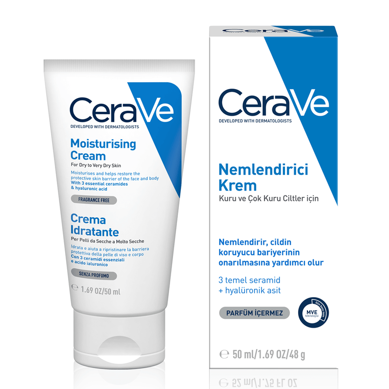 Cerave Nemlendirici Yüz Ve Vücut Kremi - Kuru Ciltler İçin Seramid Ve Hyalüronik Asit İçerikli 50 ml - Melori