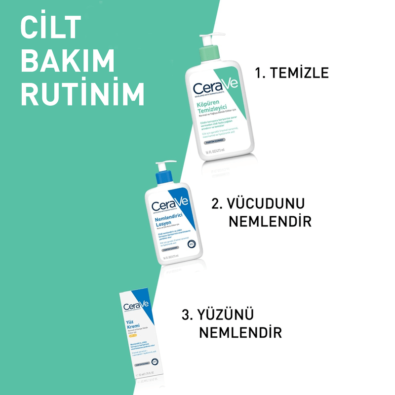 CeraVe Normal Ve Yağlı Ciltler İçin Köpüren Temizleyici 236 ml - Melori