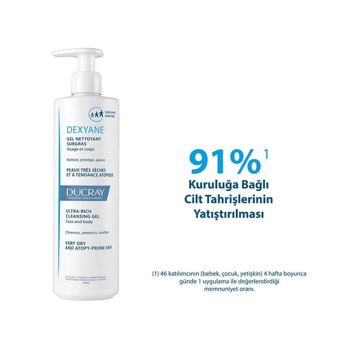 Ducray Dexyane Kuru Ciltler için Temizleyici Jel 400 ml - Melori