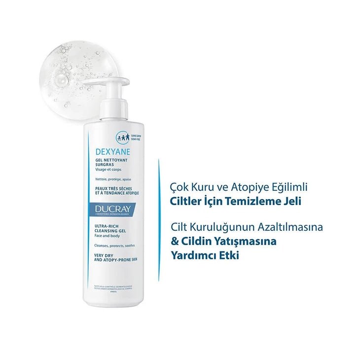 Ducray Dexyane Kuru Ciltler için Temizleyici Jel 400 ml - Melori
