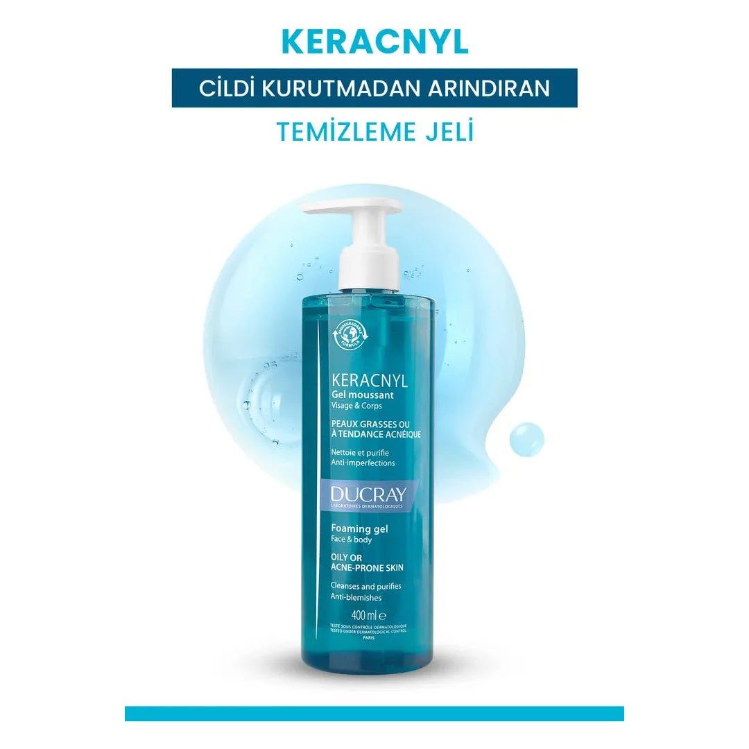 Ducray Keracnyl Akne Karşıtı Yüz Temizleme Jeli 400 ml - Melori