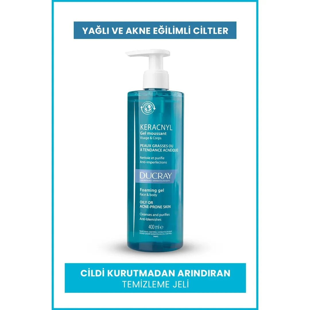 Ducray Keracnyl Akne Karşıtı Yüz Temizleme Jeli 400 ml - Melori