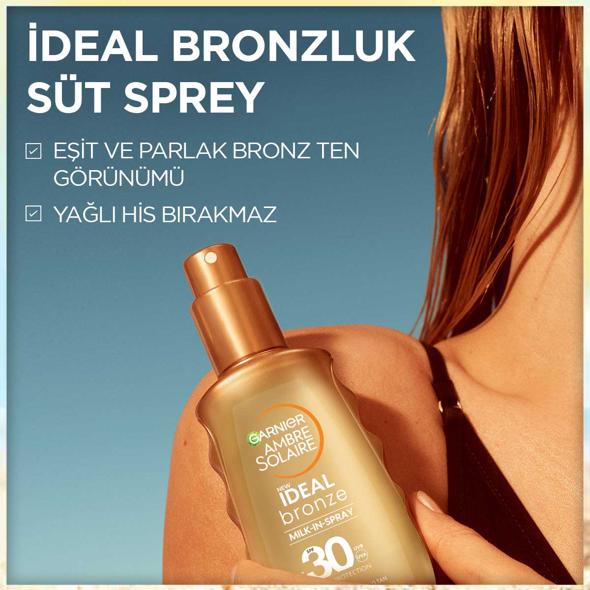 Garnier Ambre Solaire İdeal Bronzluk Güneş Koruyucu Sprey SPF30 150ML - Melori