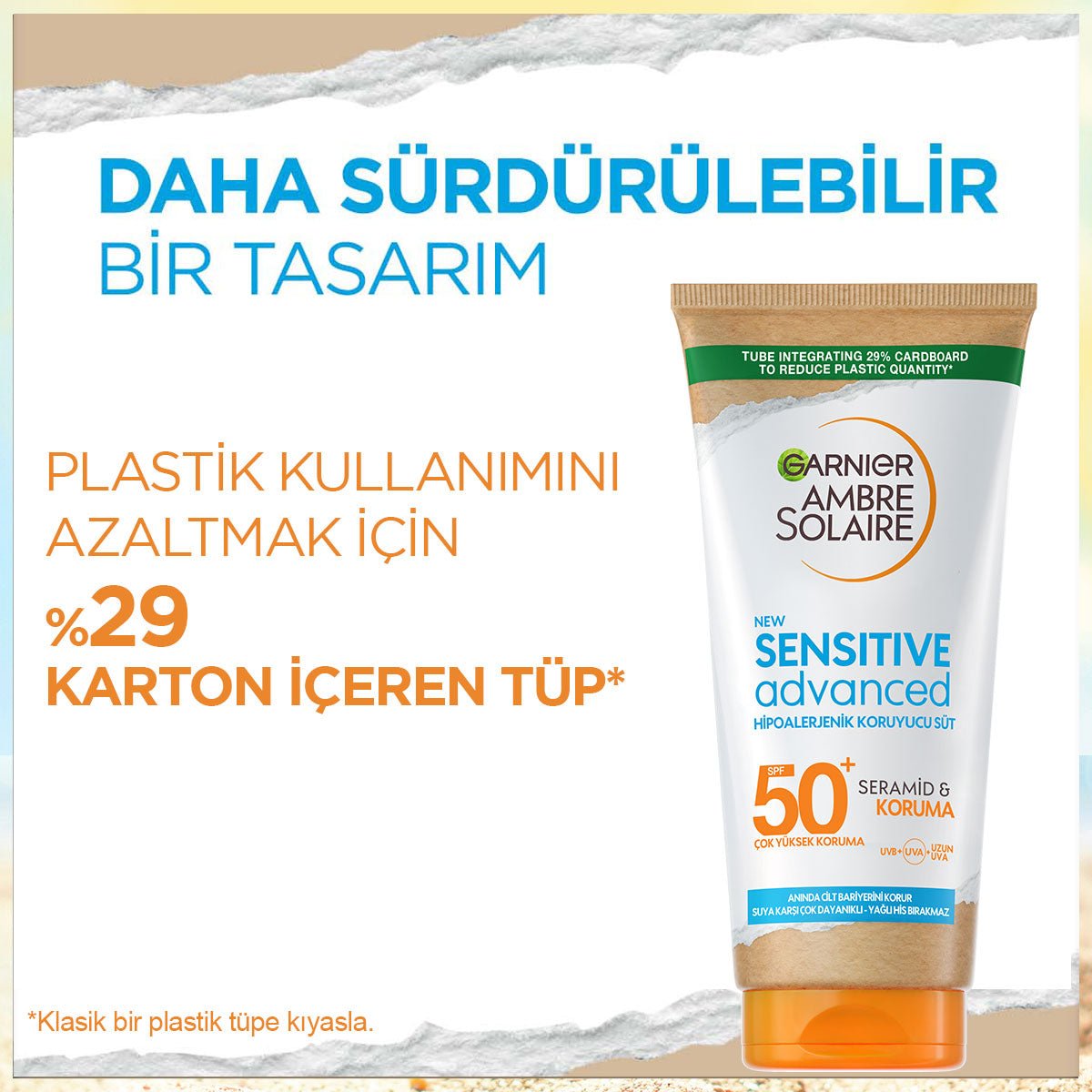 Garnier Ambre Solaire Sensitive Advanced Hipoalerjenik Güneş Koruyucu Süt SPF50+ 175 ml - Melori