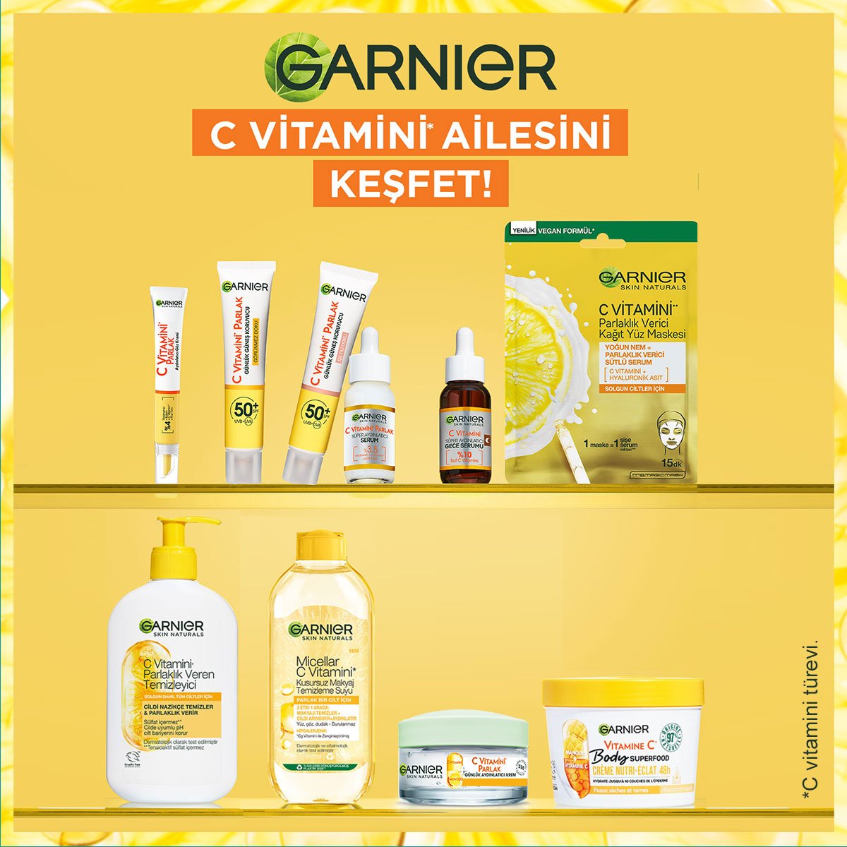 Garnier C Vitamini Parlak Günlük Aydınlatıcı Nemlendirici Krem 50ml - Melori
