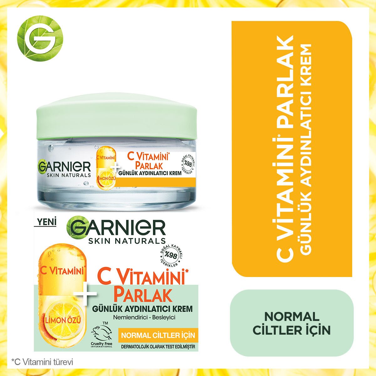 Garnier C Vitamini Parlak Günlük Aydınlatıcı Nemlendirici Krem 50ml - Melori