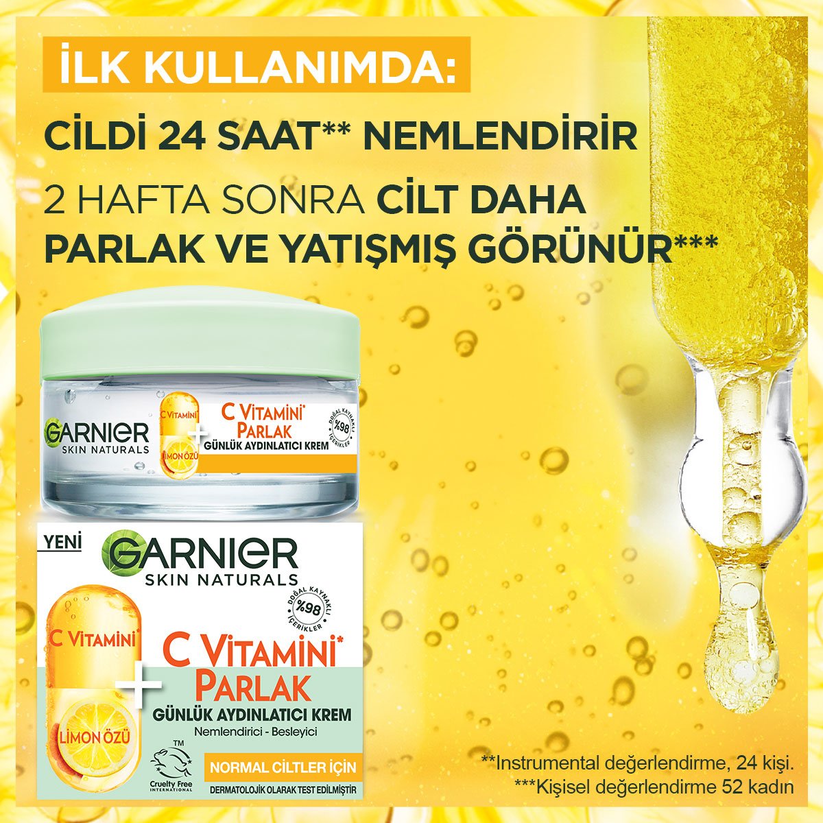 Garnier C Vitamini Parlak Günlük Aydınlatıcı Nemlendirici Krem 50ml - Melori