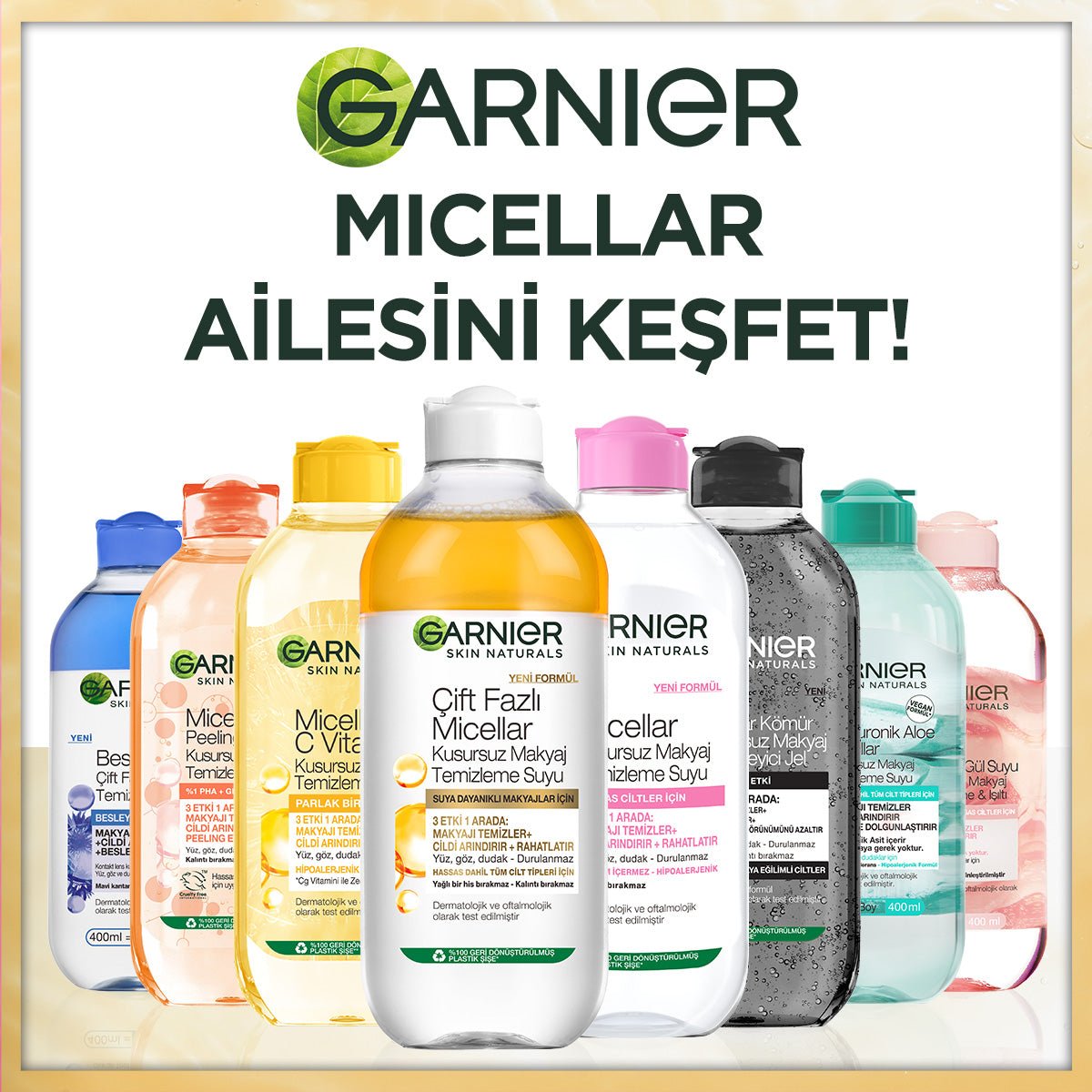 Garnier Çift Fazlı Micellar Kusursuz Makyaj Temizleme Suyu 400ML - Melori
