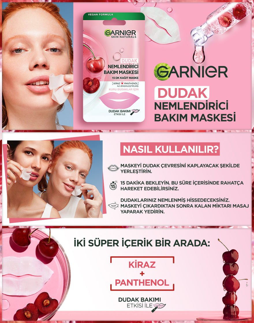 Garnier Dudak Nemlendirici Bakım Maskesi - Melori