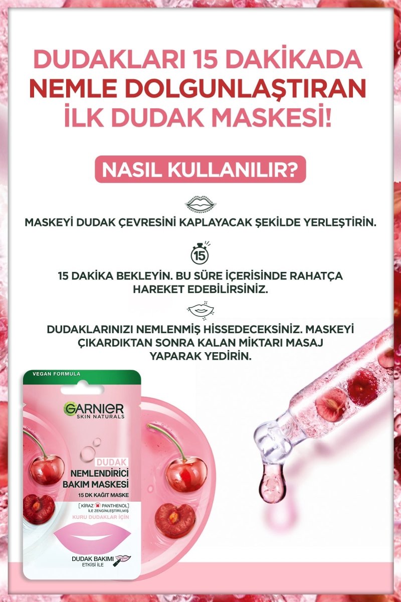 Garnier Dudak Nemlendirici Bakım Maskesi - Melori