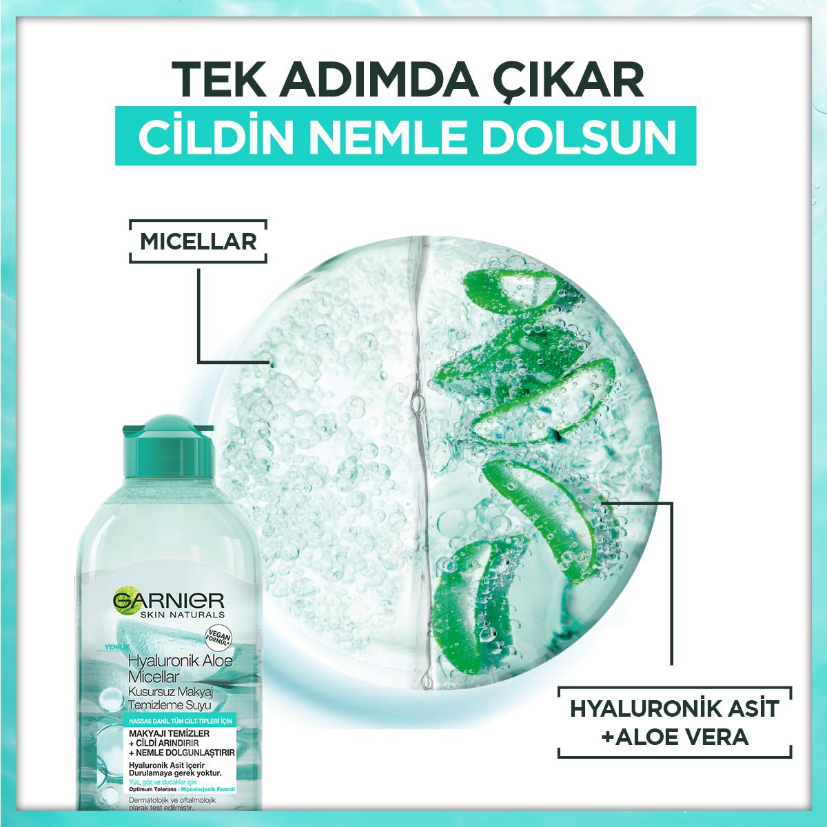 Garnier Hyaluronik Aloe Micellar Kusursuz Makyaj Temizleme Suyu 400 ml - Melori