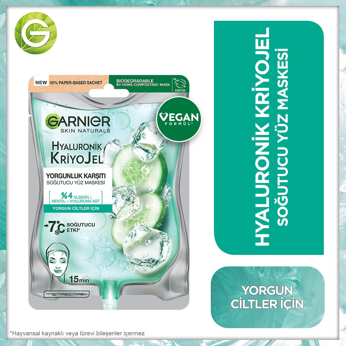 Garnier Hyaluronik Kriyojel Yorgunluk Karşıtı Soğutucu Yüz Maskesi - Melori