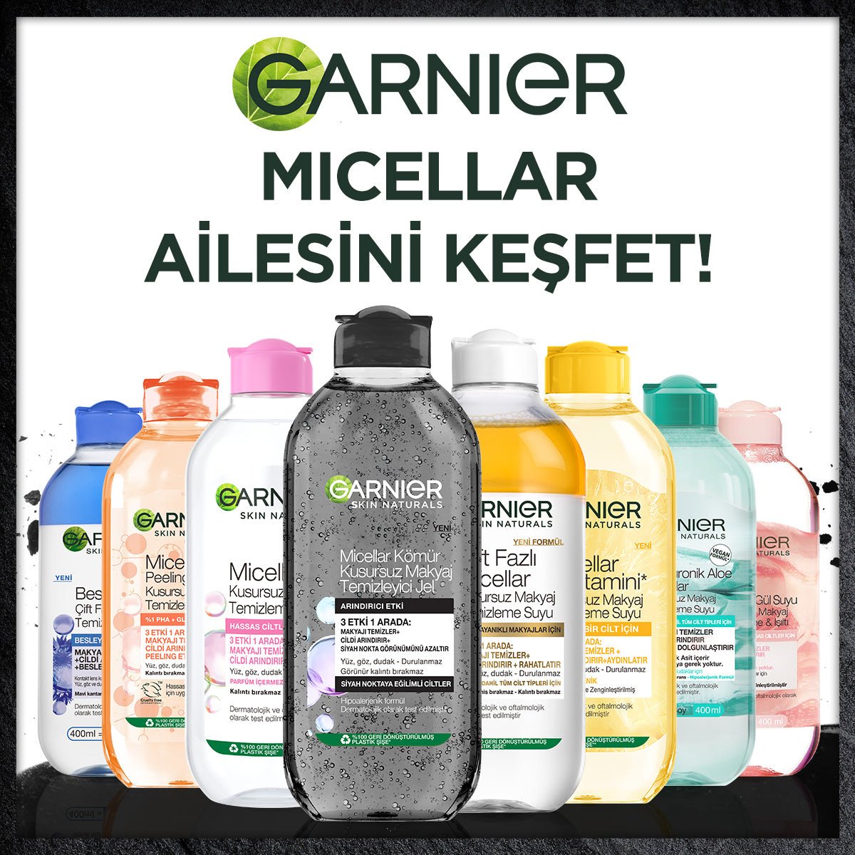 Garnier Micellar Kömür Kusursuz Makyaj Temizleyici Jel 400 ml - Melori