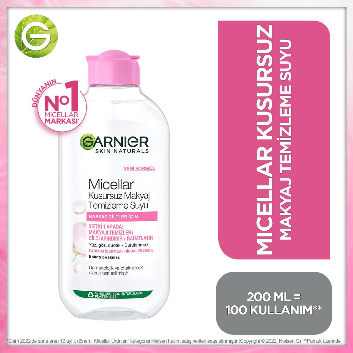 Garnier Micellar Kusursuz Makyaj Temizleme Suyu 200 ml - Melori