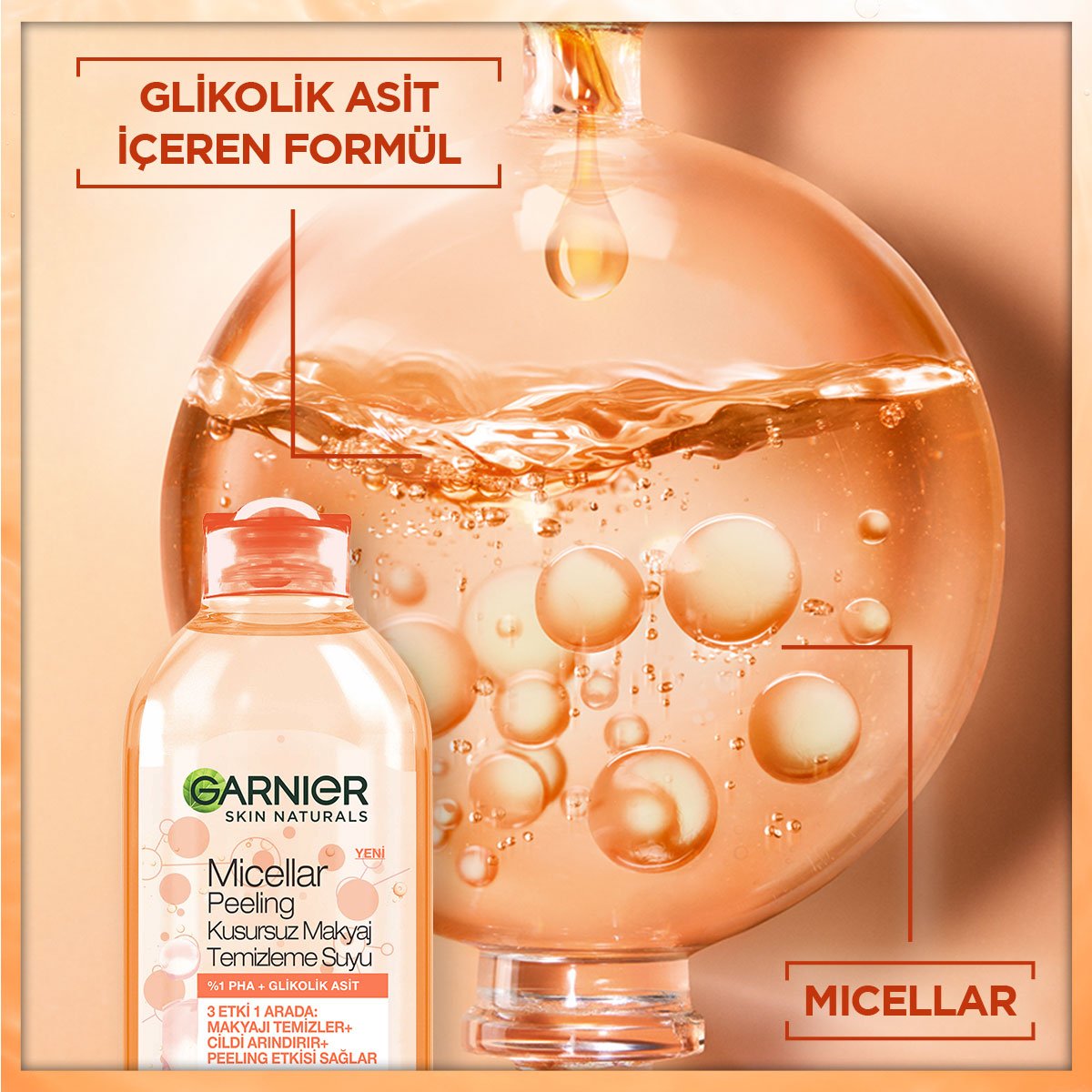 Garnier Micellar Peeling Kusursuz Makyaj Temizleme Suyu 400 ML - Melori