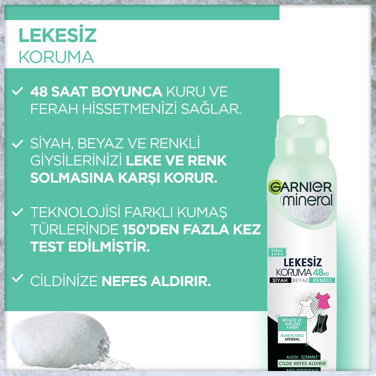 Garnier Mineral Lekesiz Koruma Ferah Koku Spray Deodorant - Melori