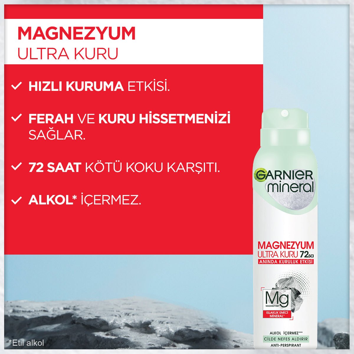 Garnier Mineral Magnezyum Sprey Deodorant - Melori