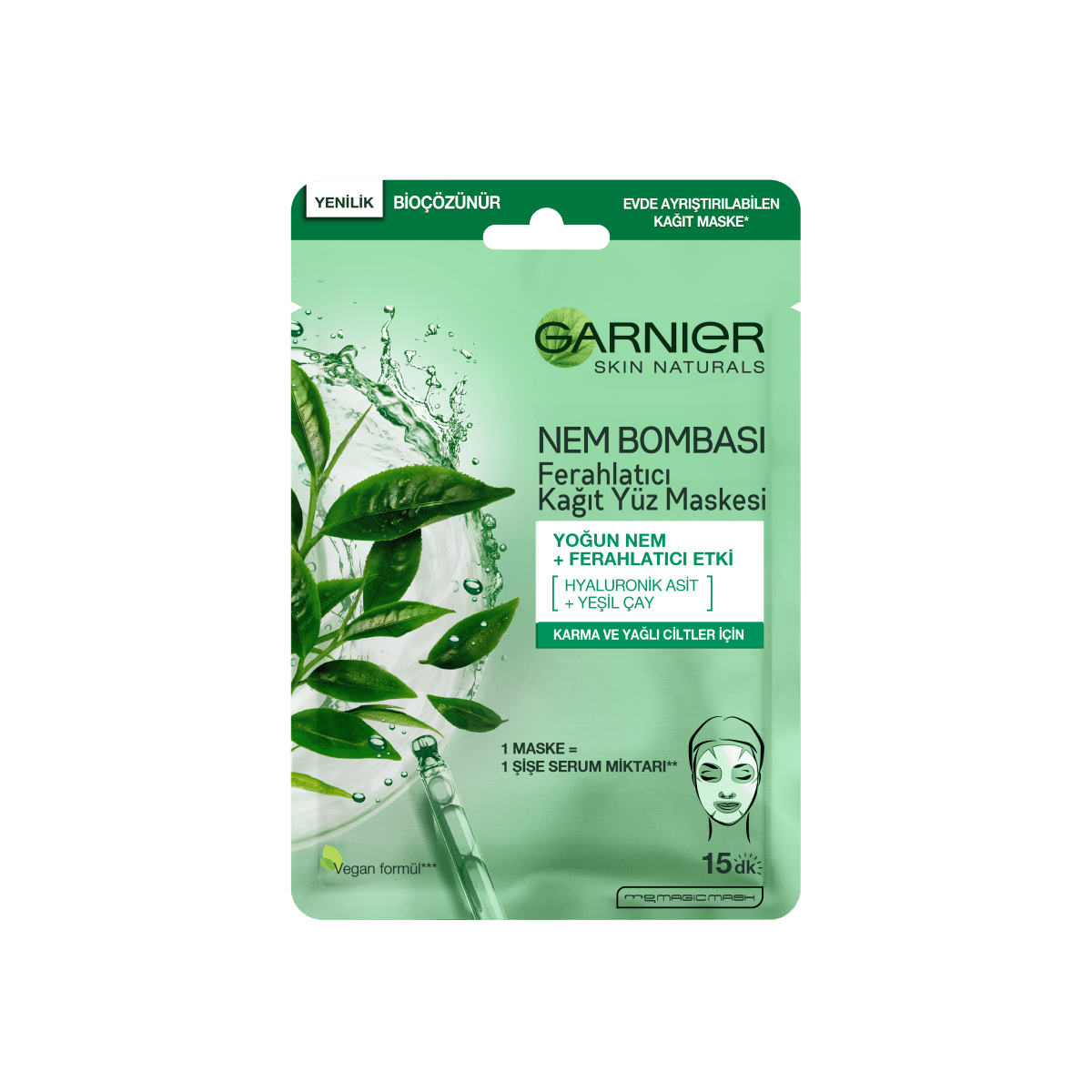 Garnier Nem Bombası Ferahlatıcı Kağıt Yüz Maskesi - Melori