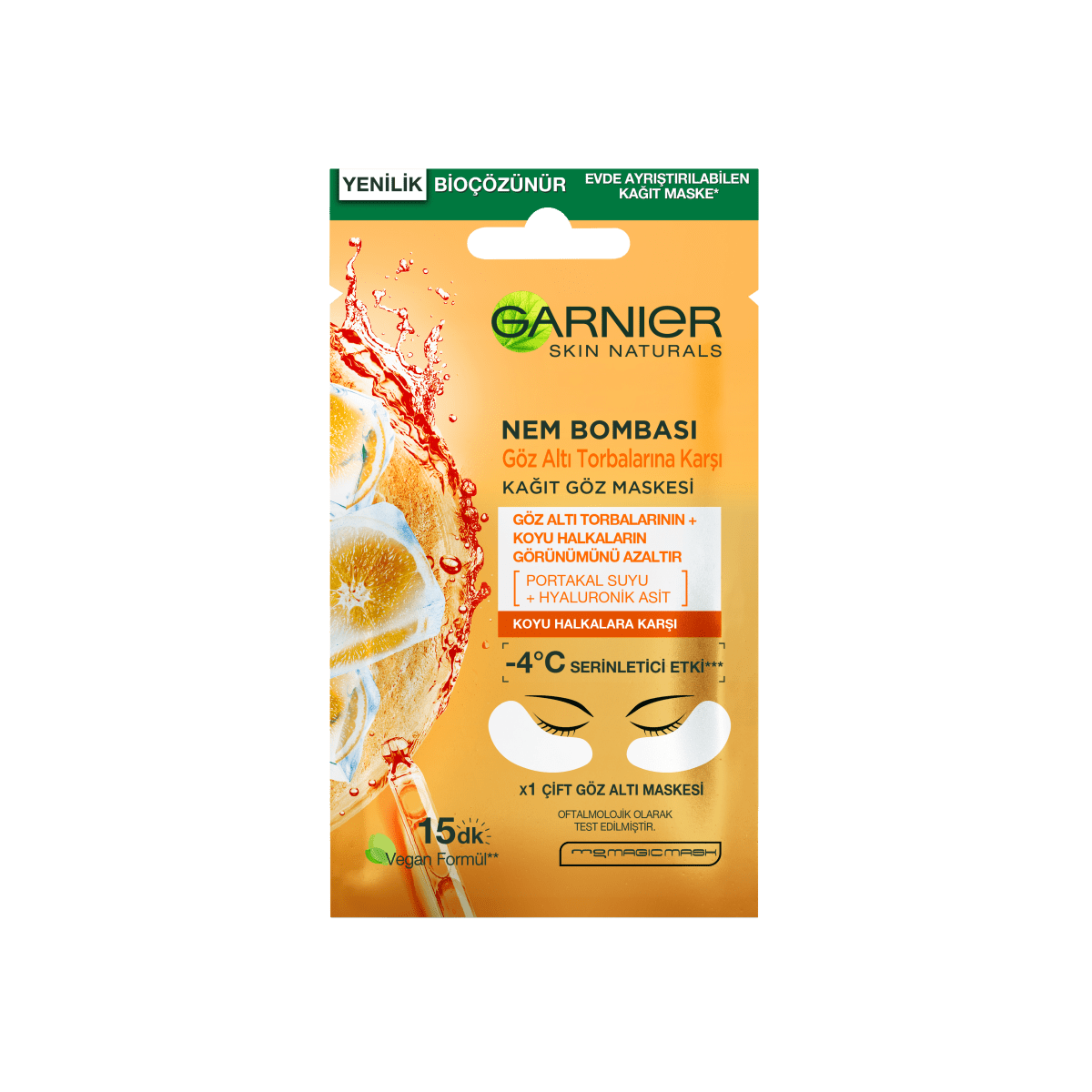 Garnier Nem Bombası Göz Altı Torbalarına Karşı Kağıt Göz Maskesi - Melori
