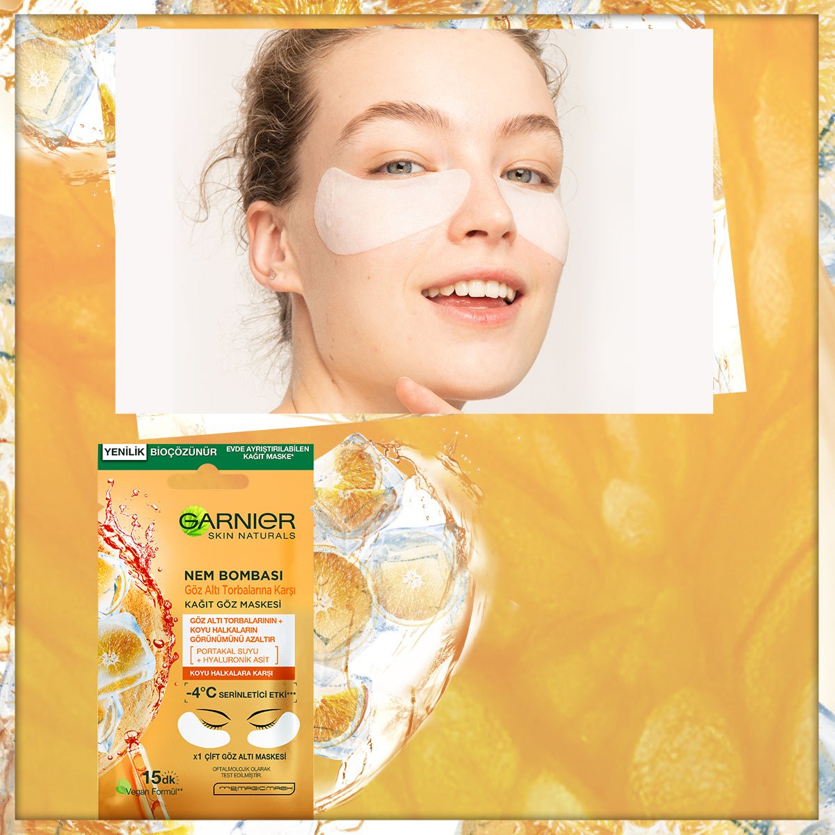 Garnier Nem Bombası Göz Altı Torbalarına Karşı Kağıt Göz Maskesi - Melori