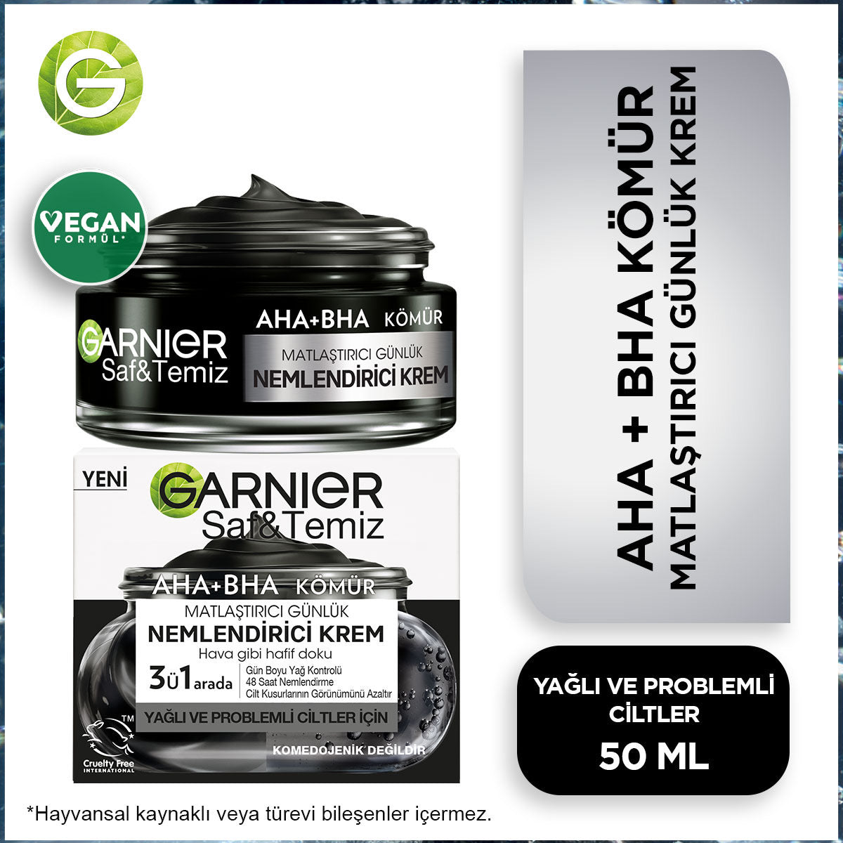Garnier Saf ve Temiz Kömür Matlaştırıcı Günlük Nemlendirici Krem 50 ml - Melori