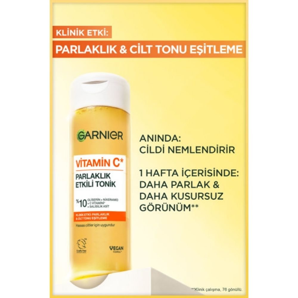 Garnier Vitamin C Parlaklık Etkili Tonik // Gliserin, Niasinamid, Salisilik Asit 120 ml - Melori