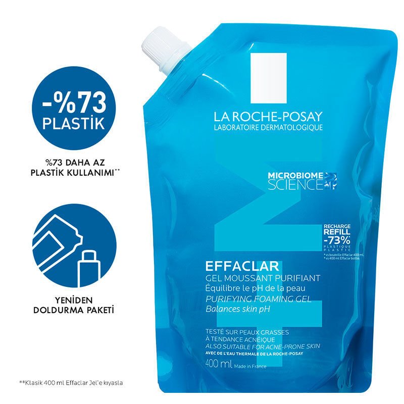 La Roche Posay Effaclar Yağlı Ciltler için Temizleme Jeli 400 ml - Refill - Melori