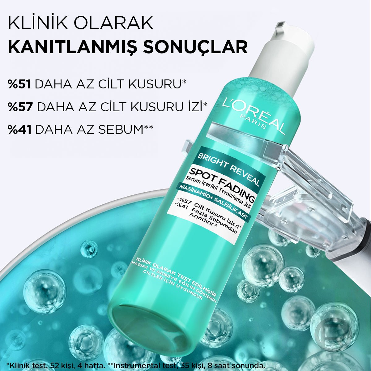 Loreal Paris Bright Reveal Cilt Kusuru İzi Karşıtı, Serum İçerikli Temizleme Jeli Niasinamid+Salisilik Asit 150ml - Melori