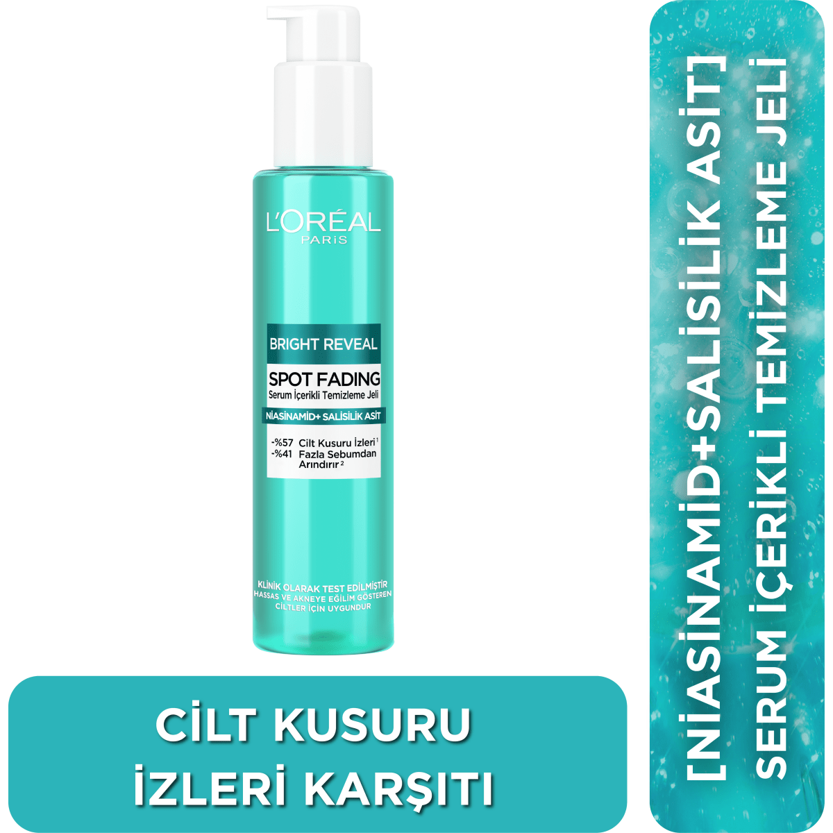 Loreal Paris Bright Reveal Cilt Kusuru İzi Karşıtı, Serum İçerikli Temizleme Jeli Niasinamid+Salisilik Asit 150ml - Melori