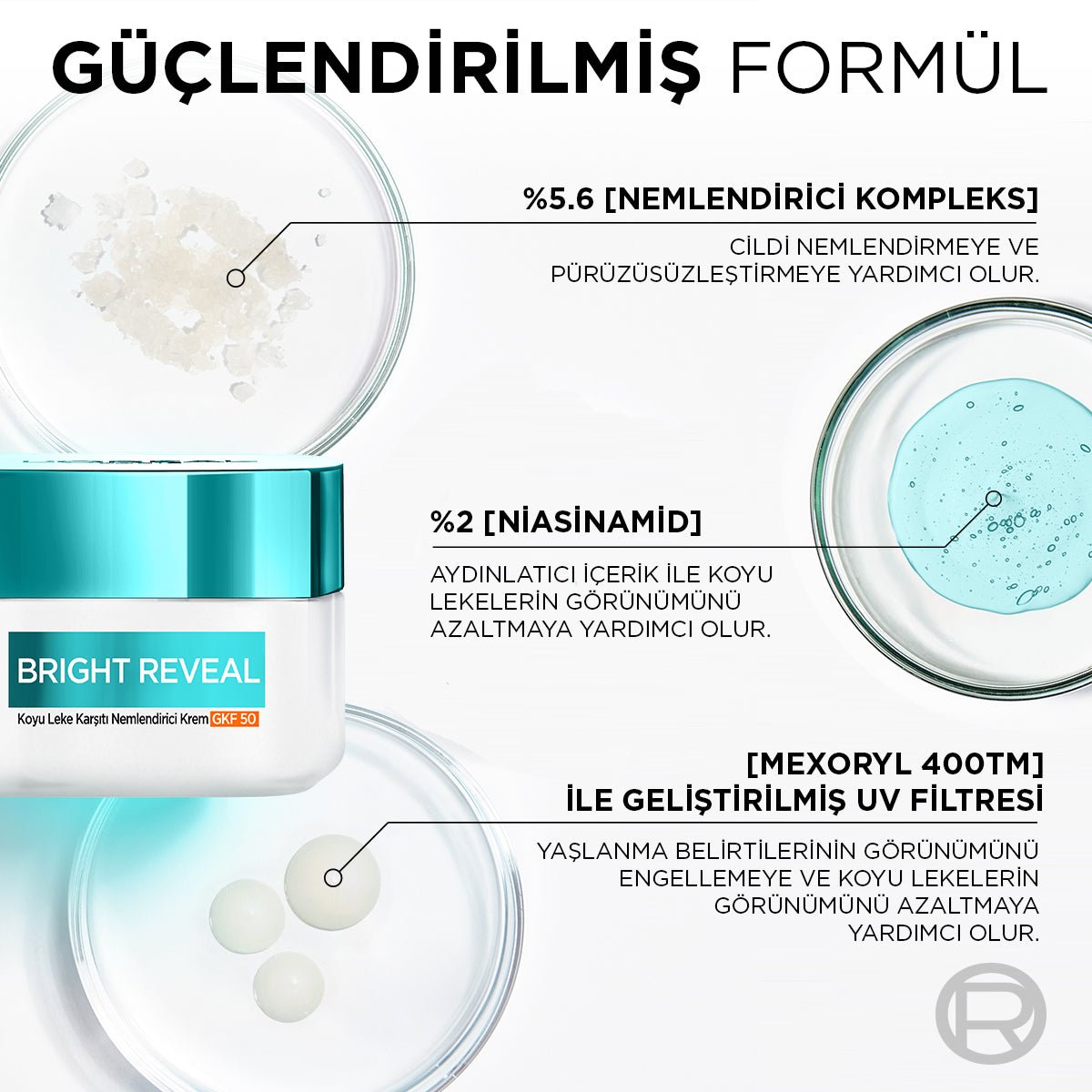 Loreal Paris Bright Reveal Koyu Leke Karşıtı, Cilt Tonu Eşitleyici Spf50 Nemlendirici Krem Niasinamid 50ml - Melori