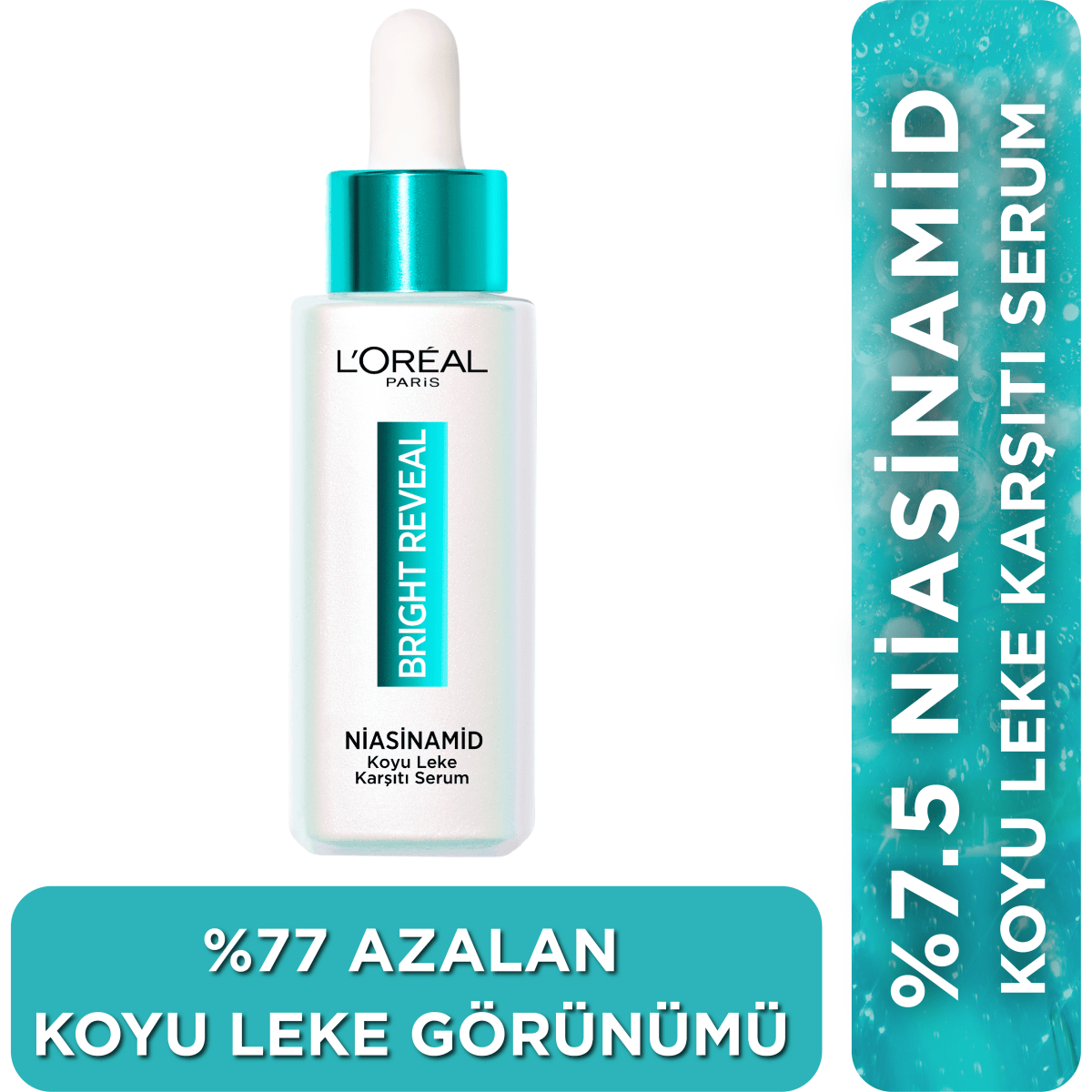 Loreal Paris Bright Reveal Sivilce, Güneş, Yaşlanma Lekelerinde Etkili Koyu Leke Karşıtı Serum 10%Niasinamid 30ml - Melori