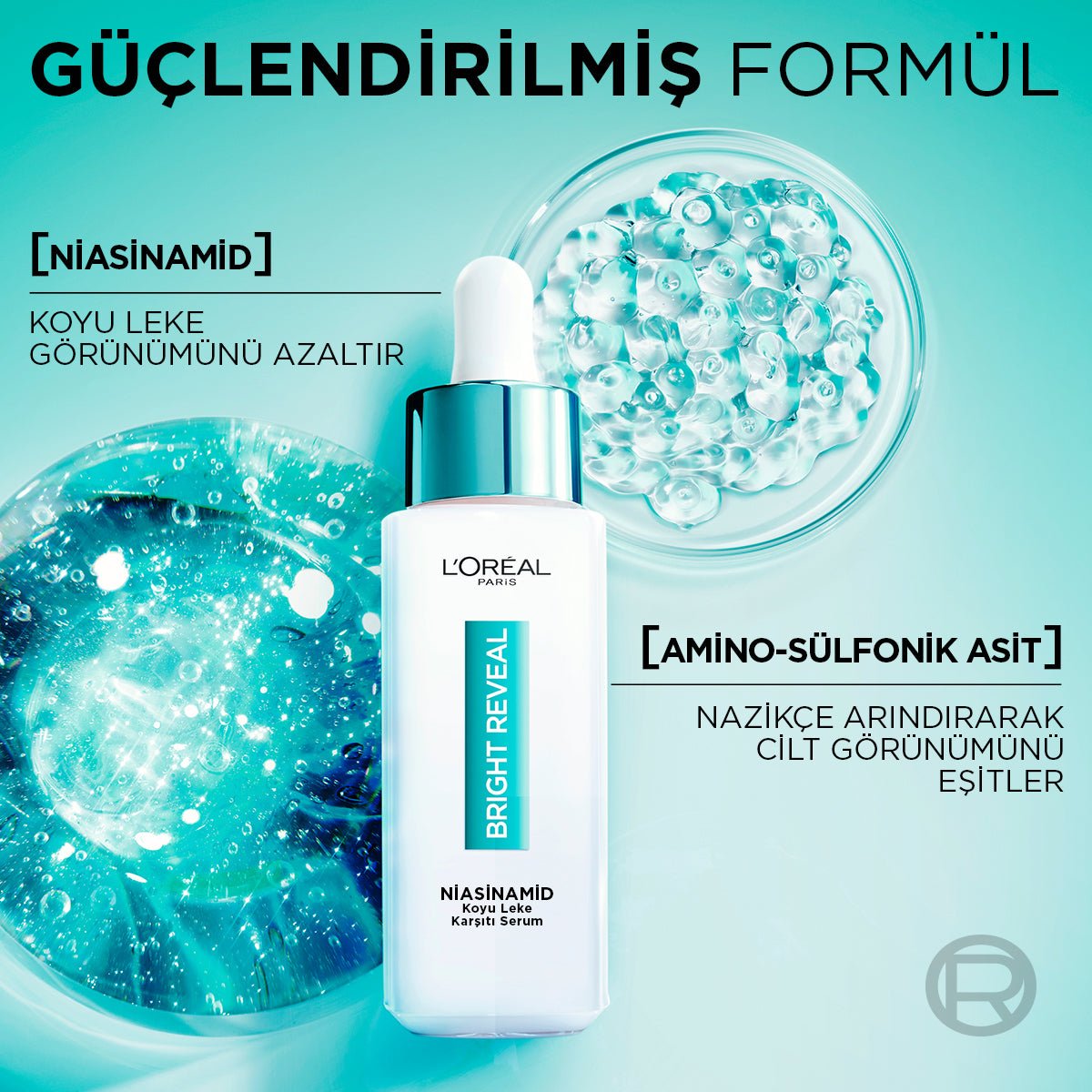 Loreal Paris Bright Reveal Sivilce, Güneş, Yaşlanma Lekelerinde Etkili Koyu Leke Karşıtı Serum 10%Niasinamid 30ml - Melori