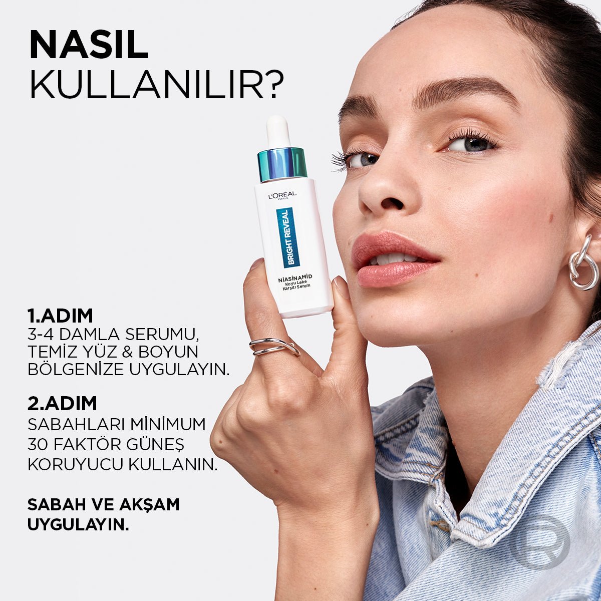 Loreal Paris Bright Reveal Sivilce, Güneş, Yaşlanma Lekelerinde Etkili Koyu Leke Karşıtı Serum 10%Niasinamid 30ml - Melori