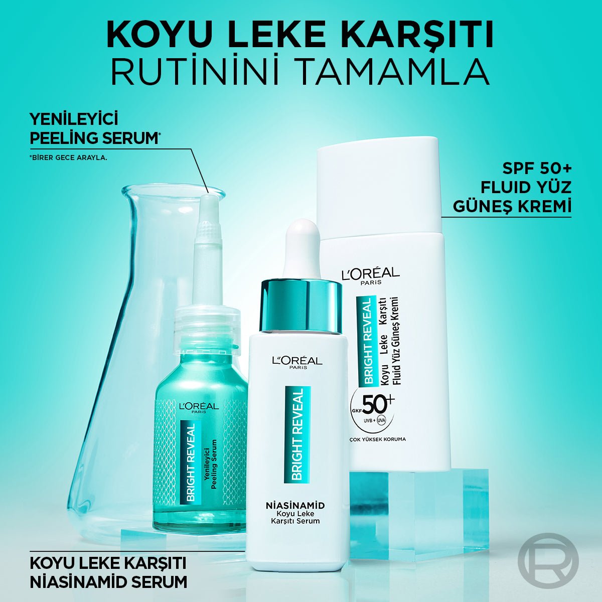 Loreal Paris Bright Reveal Sivilce, Güneş, Yaşlanma Lekelerinde Etkili Koyu Leke Karşıtı Serum 10%Niasinamid 30ml - Melori