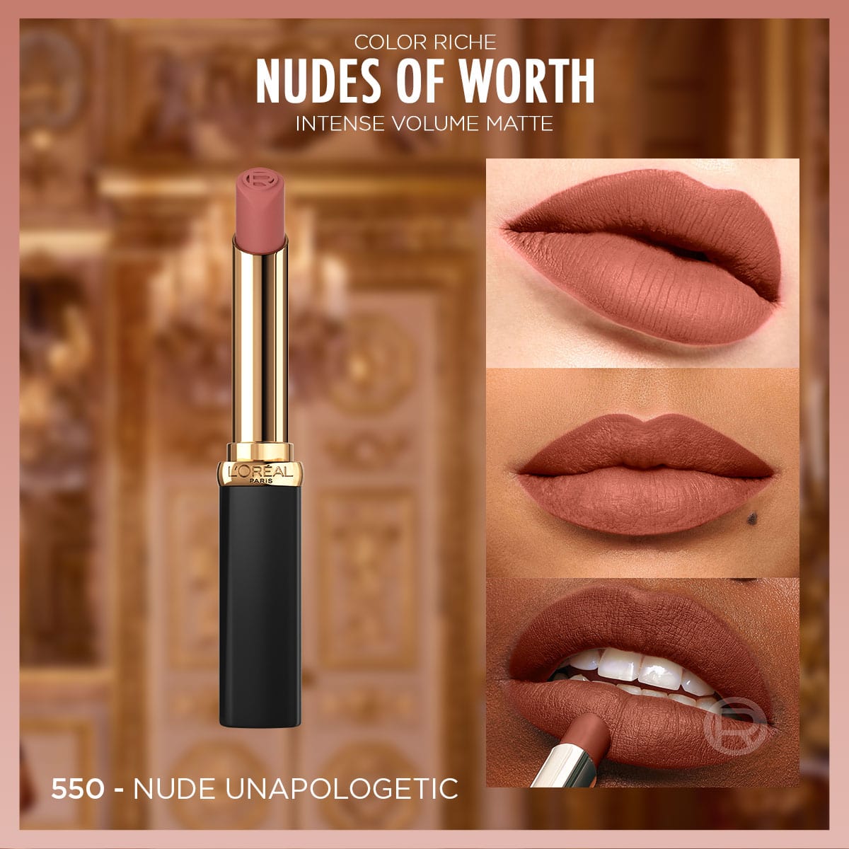 Loreal Paris Color Riche Intense Volume Matte Ruj - 550 Nude Unapologetic - Melori