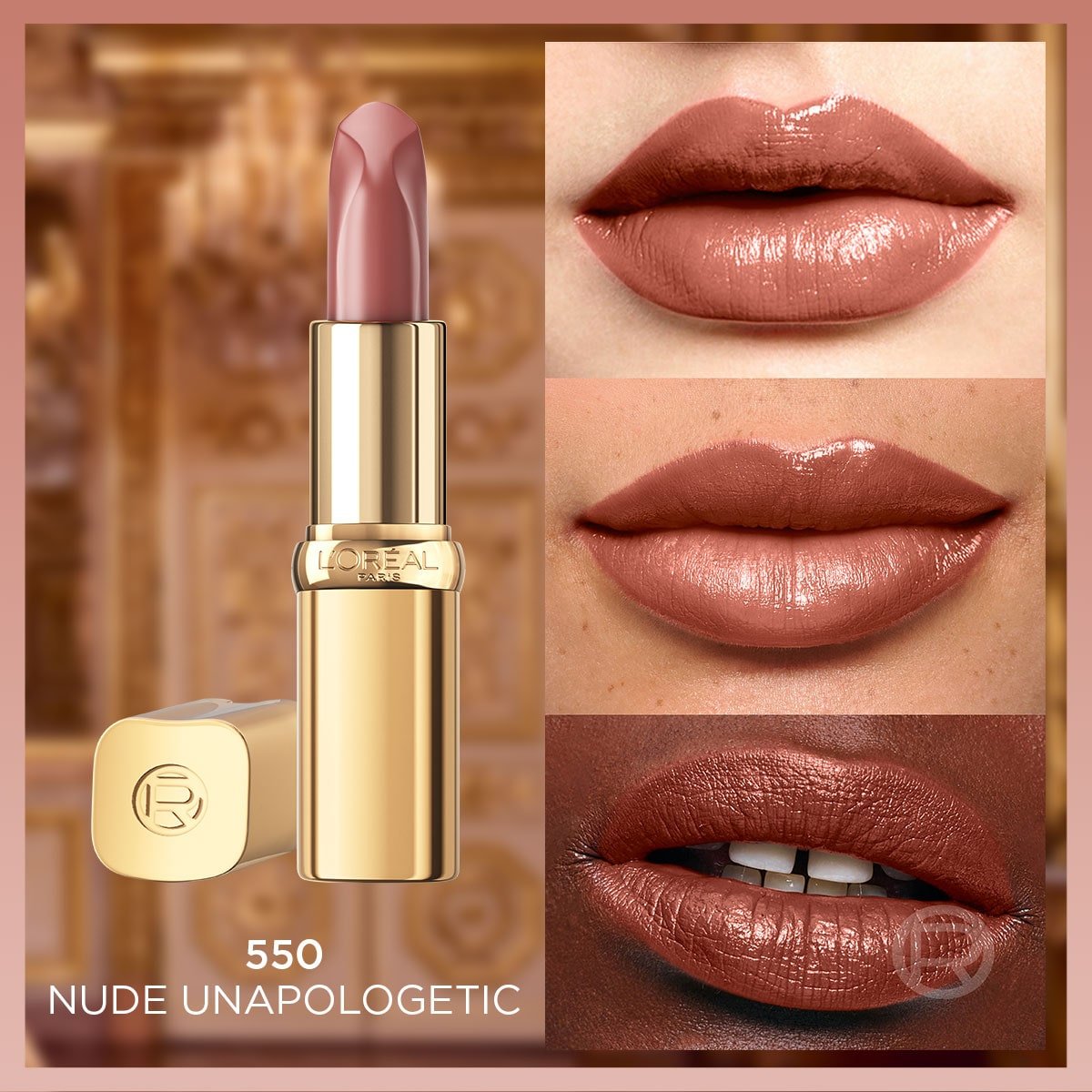 Loreal Paris Color Riche Saten Bitişli Ruj - 550 Nude Unapologetic - Melori