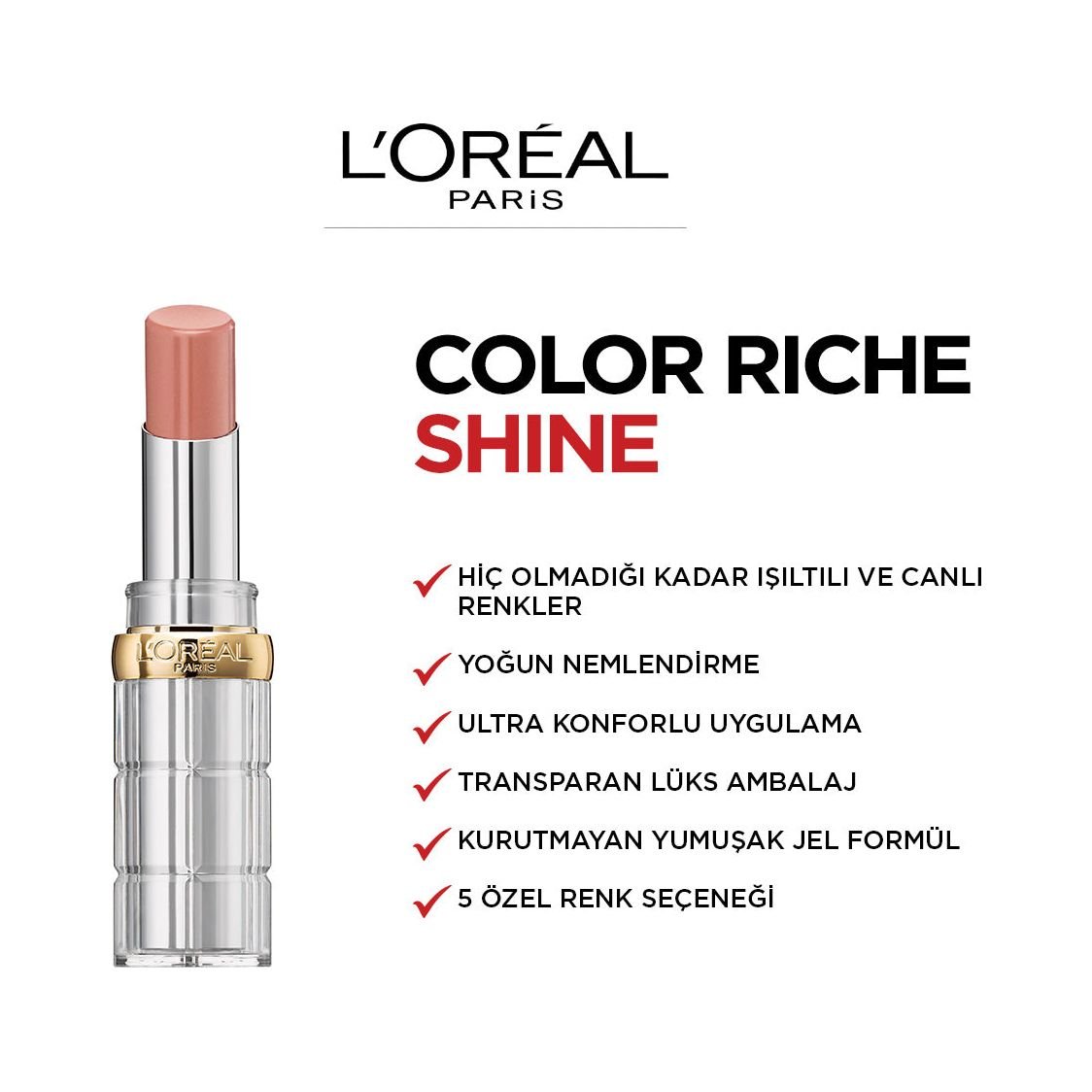 Loreal Paris Color Riche Shine Ruj 111 Instaheaven - Pembe - Melori