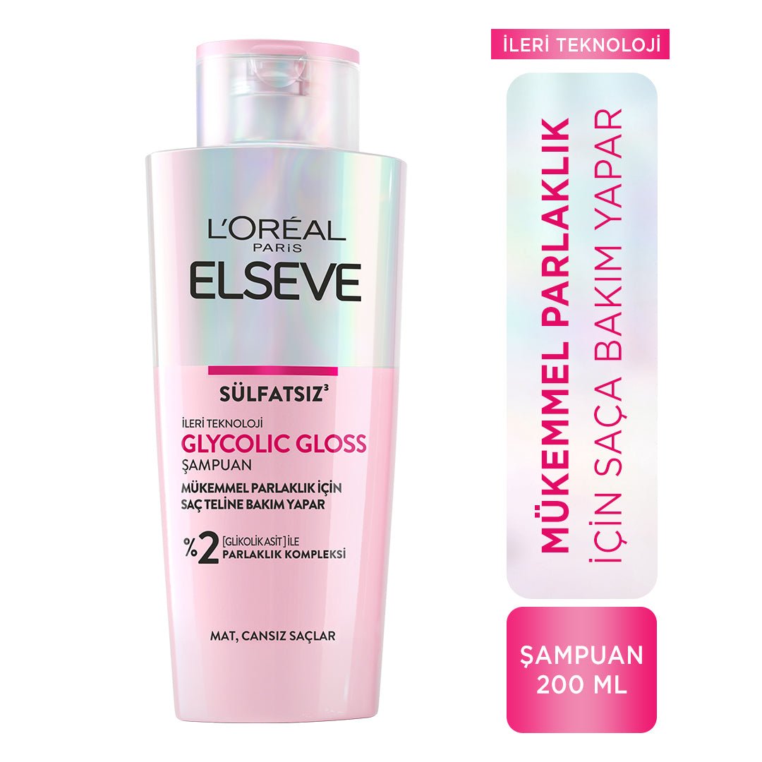 Loreal Paris Elseve Glycolic Gloss Mükemmel Parlaklık için Bakım Yapan Şampuan 200ml - Melori