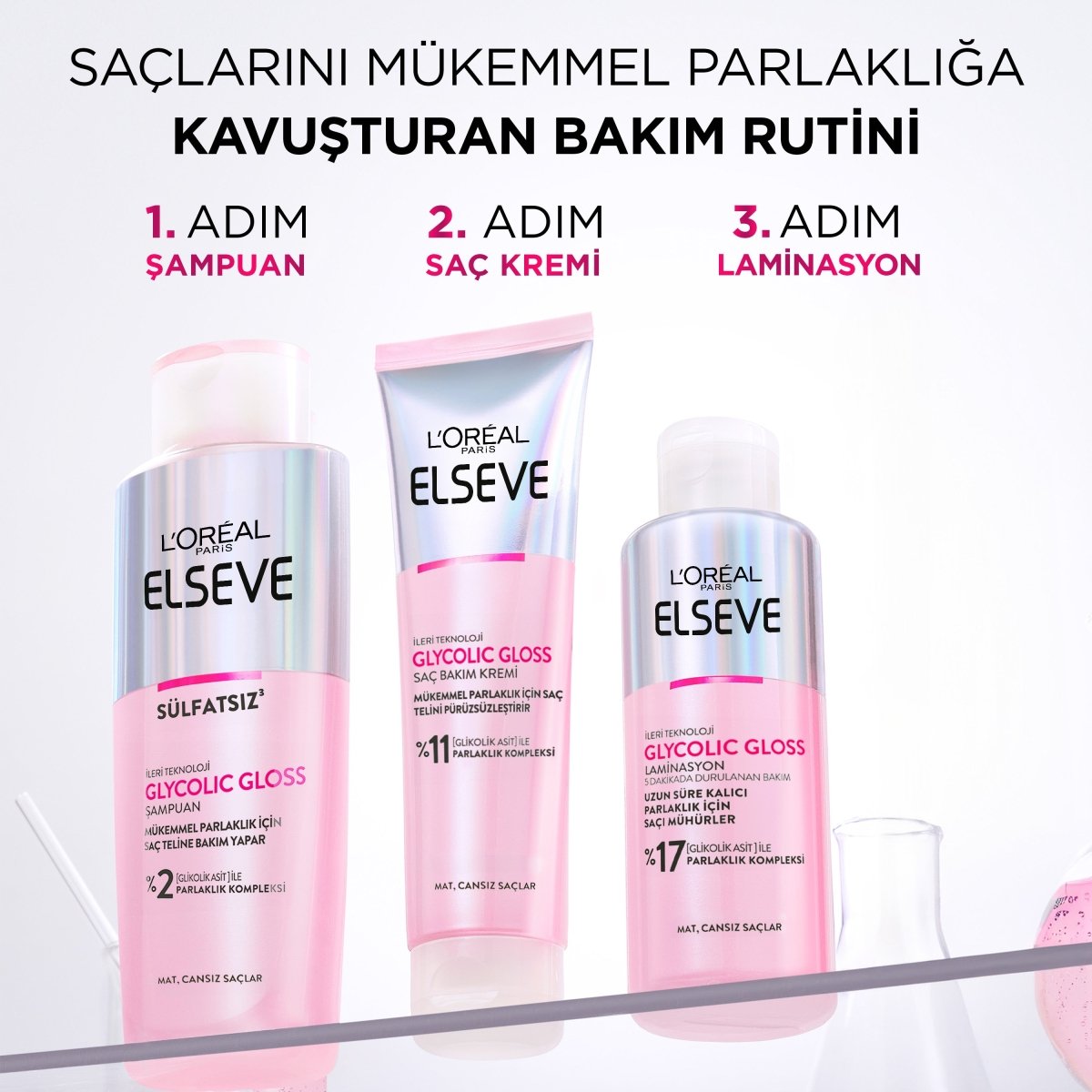 Loreal Paris Elseve Glycolic Gloss Mükemmel Parlaklık için Bakım Yapan Şampuan 200ml - Melori